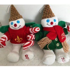 TWO Mr. Bingle from years 2013 & 2014, Dillards Snowman 10" NEW